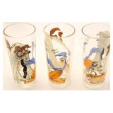 3 Road Runner & Coyote Glasses 1976 by Pepsi