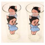 Pair of Mrs. Porky Pig Cups 1973 by Pepsi