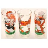 3 Daffy & Tazmanian Devil Glasses 1976 by Pepsi