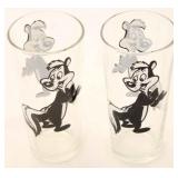 Pair of Pepe Le Pew Glasses 1973 by Pepsi