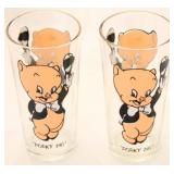 Pair of Porky Pig Glasses 1973 by Pepsi