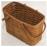 1992 Longaberger magazine basket w/ swivel handles