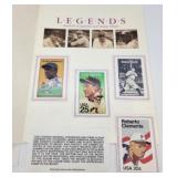 Legends baseball stamps & cards scrapbook