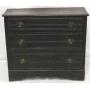 Primitive ca 1860 black pine 3 drawer chest