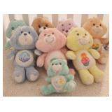 Lot of 8 Care Bears Stuffed Bears