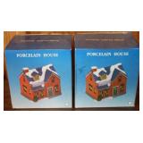 2 pc. Porcelain Lighted Houses in Box