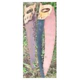 Pair Vintage Saws w/Leather Sheath
