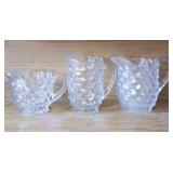 3pc. Fosteria American Glass Pitchers