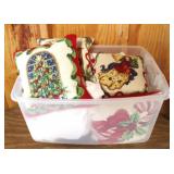 Plastic Tote full of Christmas Items