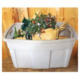 Plastic Tote full of Christmas Items