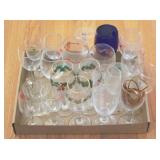 Tray Lot of Assorted Glass Items