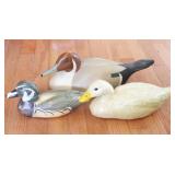 3 pc. carved wood duck decoys