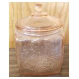Pink Glass Jar with lid