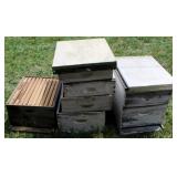 Lot of wood bee boxes