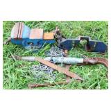 Lot of assorted items w/ vise