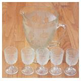 6pc. Glass Pitcher w/ 5 Glasses