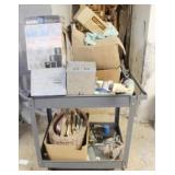 Metal Cart with Assorted Contents