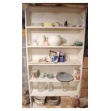 Wood Shelf with Assorted Items