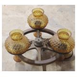 Vintage Amber Glass Light Fixture