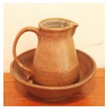 Art Pottery Pitcher & Bowl Set