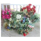 Lot of Assorted Faux Flowers & More