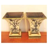 Pair Metal Planters