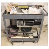 Metal Rolling Cart with Contents