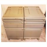 Pair Rolling File Cabinets