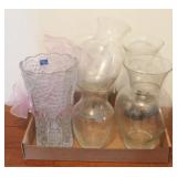 Tray of Assorted Glass Vases