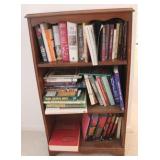 Wood Bookshelf with Assorted Books