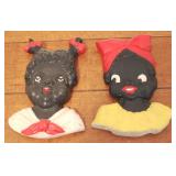 Pair Black Americana Chalkware Figures