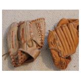 Lot of 2 Vintage Baseball Gloves
