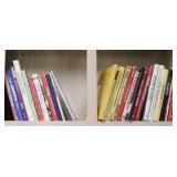Shelf lot of cookbooks