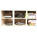6 cubbies of misc kitchen items