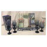 Lot of blue glasses and more