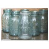 6 Blue jars