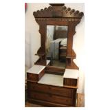 Victorian marble top drop center dresser