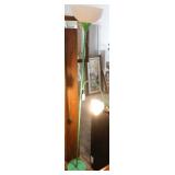 Green floor lamp - 1 shade damaged