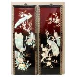 Pair of Oriental Wall Plaques w/ Mother of Pearl
