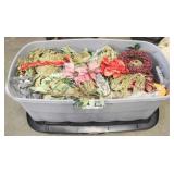 Plastic Tote Full of Assorted Decorations
