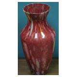 Mottled art glass vase