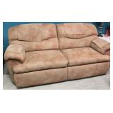Reclining microsuede sofa