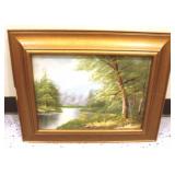 Signed Oil on Board - framed chipped