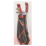 Vintage Golf Bag w/ Woods & Irons