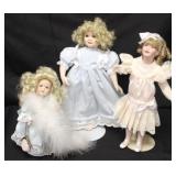 Lot of 3 Porcelain Dolls