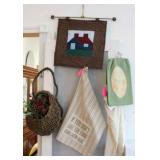 Group lot w/ basket & linens