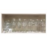 Shelf lot of Bar glasses & Glass Bowls