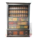 Dark Wood Media Center with Hidden shelves SLIGH