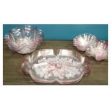 10 Pc pink ombre dogwood glassware
