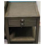 One drawer gray side table